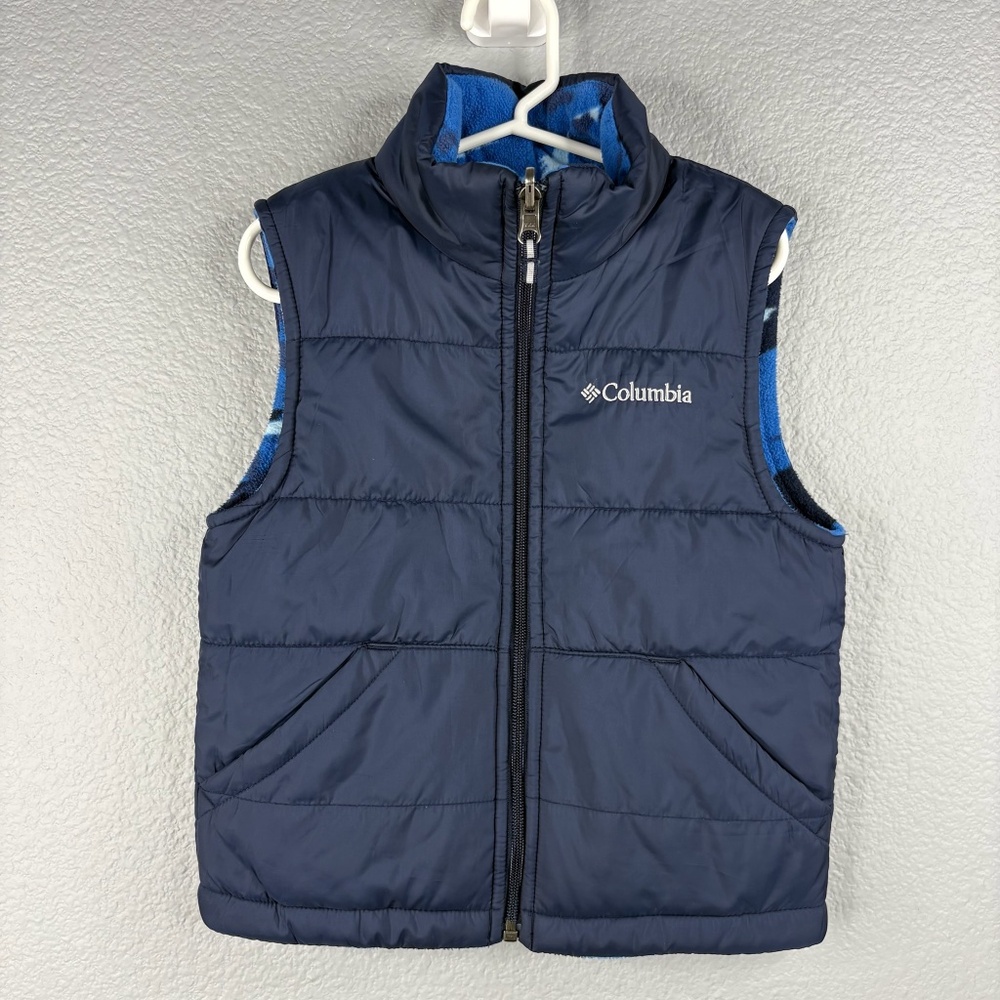 Kids Columbia Reversible Blue Camo Vest - Picture 2 of 7